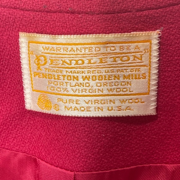 Pendleton Vintage 100% Virgin Wool Classic Blazer Jacket Fuchsia Pink Size 8 - Picture 5 of 6
